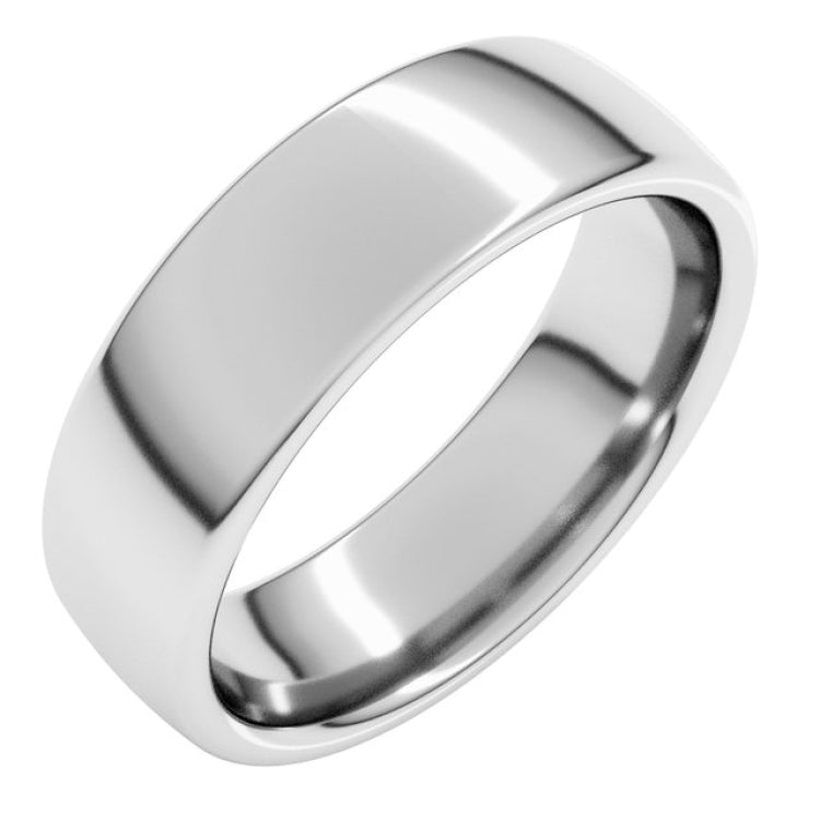 14K White Gold 6 mm Comfort-Fit European-Style Band Size 8