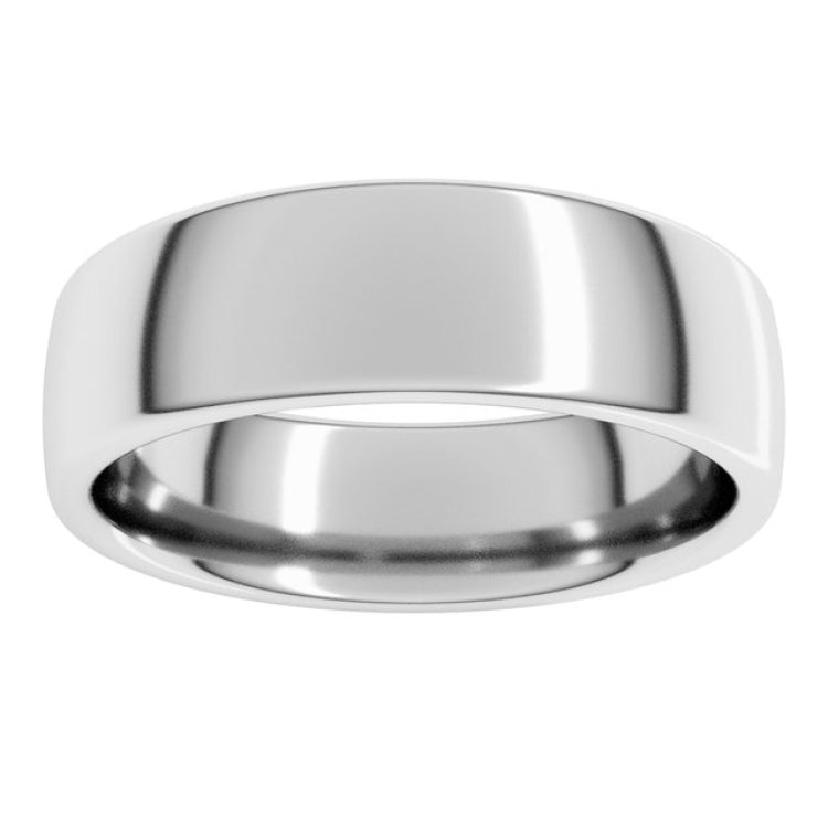 14K White Gold 6 mm Comfort-Fit European-Style Band Size 8