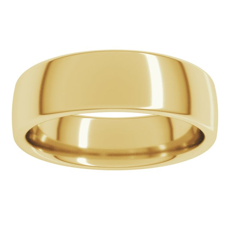 18K Yellow Gold 6 mm Comfort-Fit European-Style Band Size 8