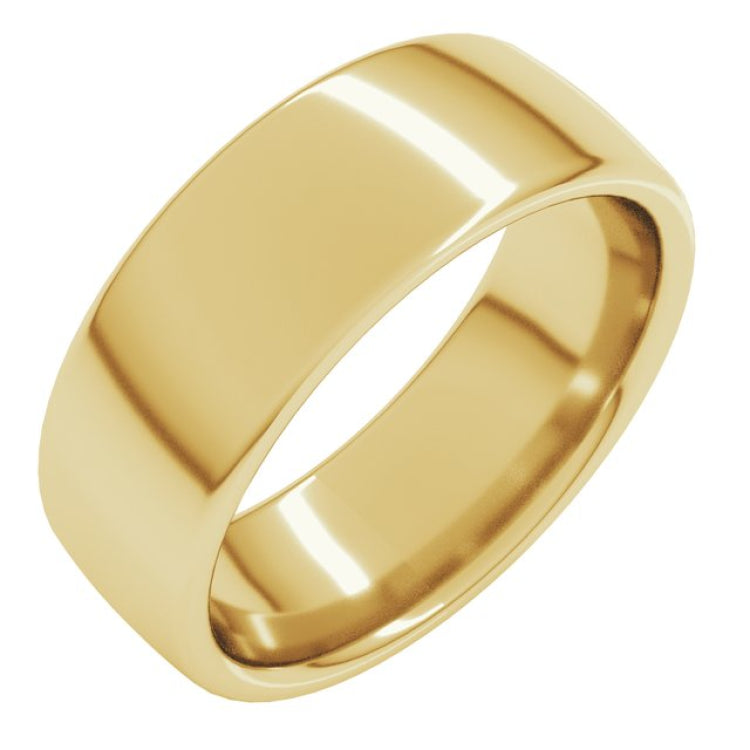 14K Yellow Gold 7 mm Comfort-Fit European-Style Band Size 8