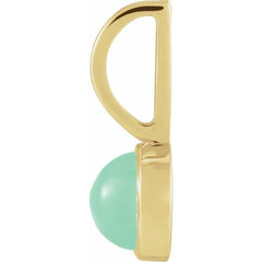14K Yellow Gold Natural Chrysoprase Charm/Pendant