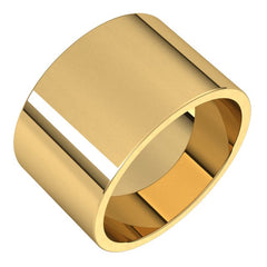 14K Yellow Gold 12 mm Flat Band Size 8