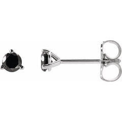 14K White Gold 1/5 CTW Natural Black Diamond  Earrings