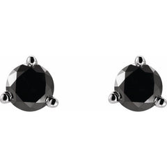 14K White Gold 1/5 CTW Natural Black Diamond  Earrings