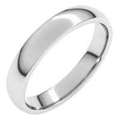 14K White Gold 3.5 mm Lightweight Comfort-Fit Half Round Band Size 8