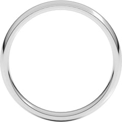 14K White Gold 3.5 mm Lightweight Comfort-Fit Half Round Band Size 8