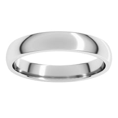 14K White Gold 3.5 mm Lightweight Comfort-Fit Half Round Band Size 8