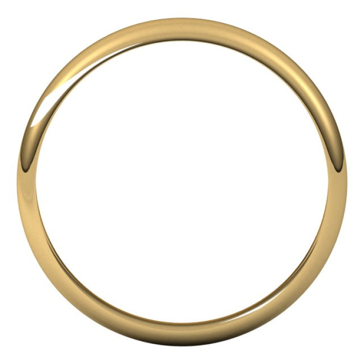 14K Yellow Gold 3.5 mm Half Round Band Size 8.5