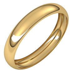 14K Yellow Gold 3.5 mm Half Round Band Size 9.5