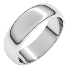Platinum 6 mm Half Round Band Size 7