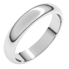 Platinum 4 mm Half Round Band Size 9