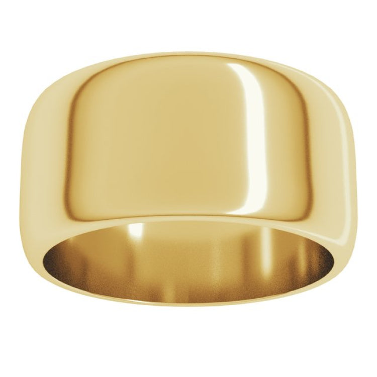 10K Yellow Gold 10 mm Half Round Band Size 8