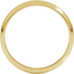 18K Yellow Gold 3 mm Half Round Band Size 8