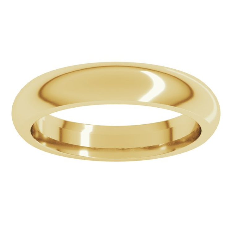 14K Yellow Gold 4 mm Comfort-Fit Half Round Band Size 14