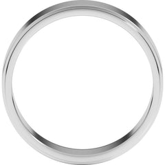 14K White Gold 6 mm Stepped-Edge Flat Band Size 13