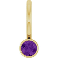 14K Yellow Gold Natural Amethyst Charm/Pendant