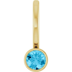14K Yellow Gold Natural Aquamarine Charm/Pendant