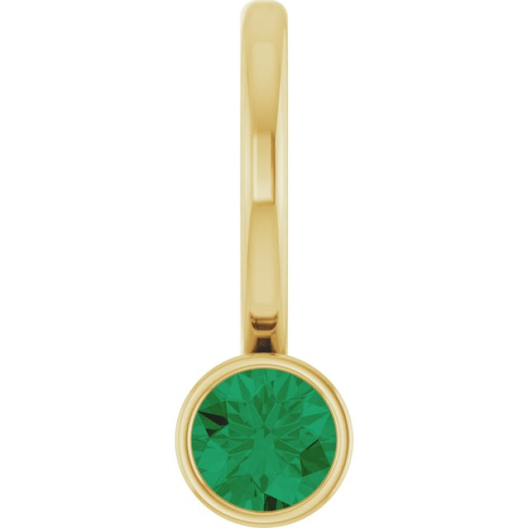 14K Yellow Gold Natural Emerald Charm/Pendant