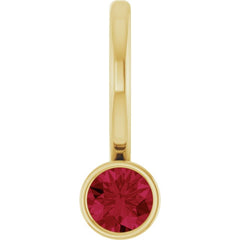 14K Yellow Gold Lab-Grown Ruby Charm/Pendant