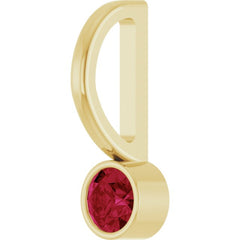 14K Yellow Gold Lab-Grown Ruby Charm/Pendant