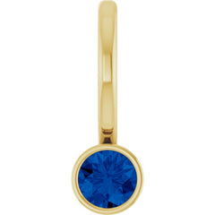 14K Yellow Gold Natural Blue Sapphire Charm/Pendant