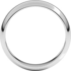 Platinum 5 mm Half Round Band Size 9.5