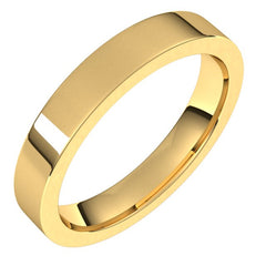 14K Yellow Gold 3.5 mm Comfort-Fit Flat Band Size 4.5