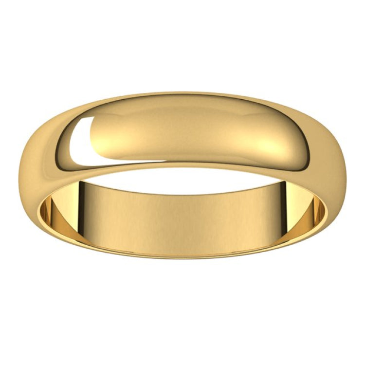 14K Yellow Gold 4.5 mm Half Round Band Size 7.5
