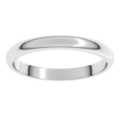 Platinum 2.5 mm Half Round Band Size 5.5