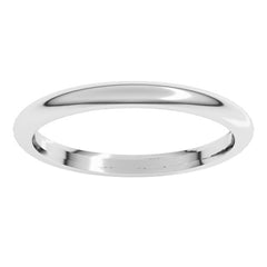 Platinum 2 mm Comfort-Fit Half Round Band Size 8.5