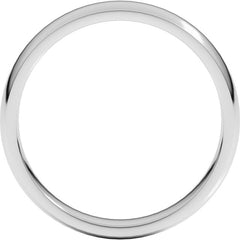 14K White Gold 4 mm Lightweight Comfort-Fit Half Round Band Size 11