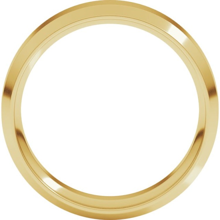 14K Yellow Gold 6 mm Beveled-Edge Comfort-Fit Flat Band Size 10