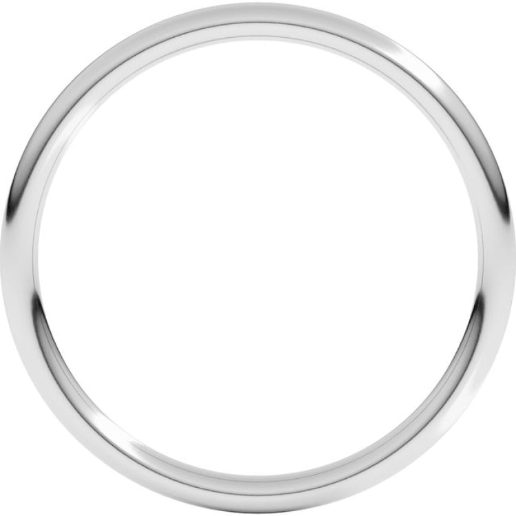 14K White Gold 1.5 mm Comfort-Fit Full Round Band Size 10