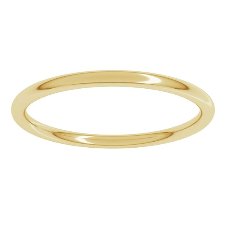 18K Yellow Gold 1.5 mm Comfort-Fit Full Round Band Size 4.5