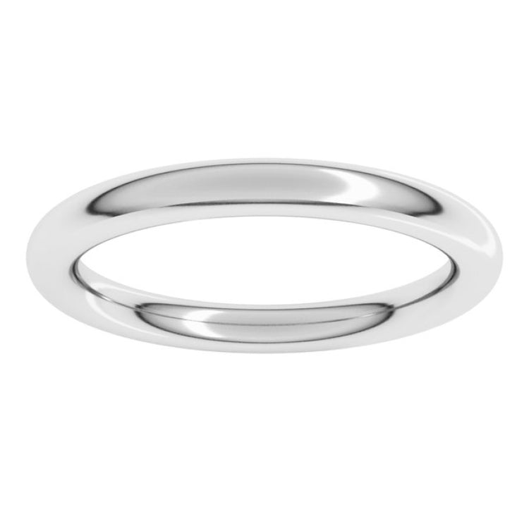 14K White Gold 2.5 mm Comfort-Fit Full Round Band Size 4