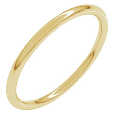 14K Yellow Gold 1.5 mm Comfort-Fit Full Round Band Size 5