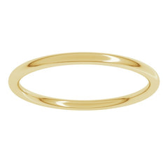 14K Yellow Gold 1.5 mm Comfort-Fit Full Round Band Size 5