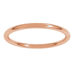 14K Rose Gold 1.5 mm Comfort-Fit Full Round Band Size 5
