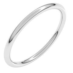 18K White Gold 1.5 mm Comfort-Fit Full Round Band Size 5