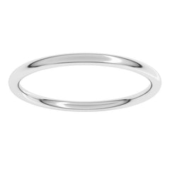 18K White Gold 1.5 mm Comfort-Fit Full Round Band Size 5