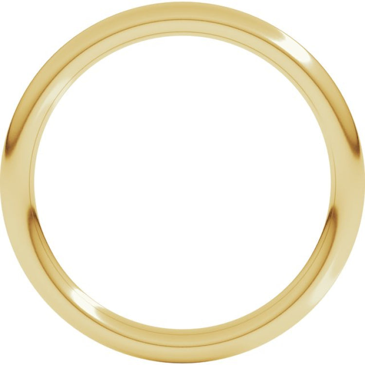 18K Yellow Gold 2 mm Comfort-Fit Full Round Band Size 5