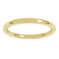 18K Yellow Gold 2 mm Comfort-Fit Full Round Band Size 5