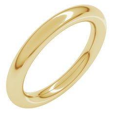 14K Yellow Gold 3 mm Comfort-Fit Full Round Band Size 5