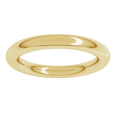 14K Yellow Gold 3 mm Comfort-Fit Full Round Band Size 5