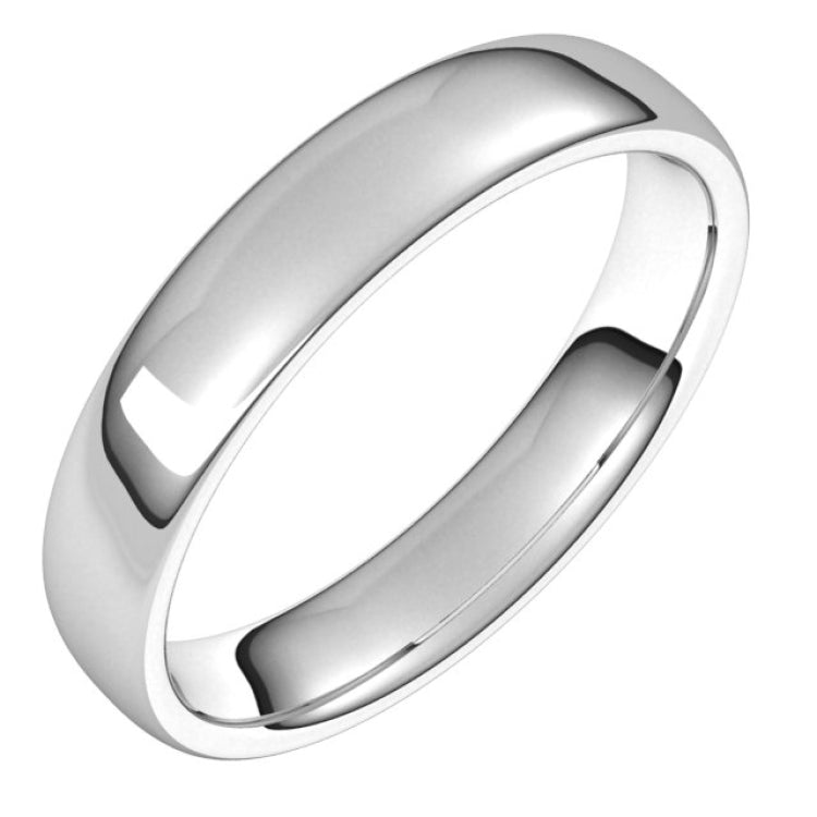 14K White Gold 4.5 mm Comfort-Fit European-Style Band Size 7.5