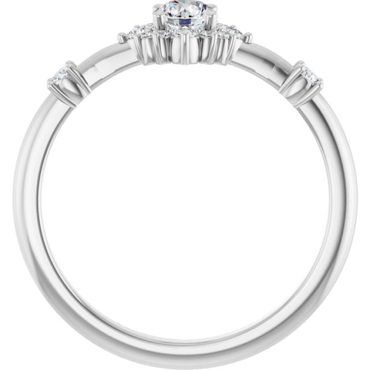 14K White Gold 3/8 CTW Lab-Grown Diamond Halo-Style Ring