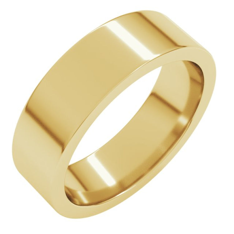 10K Yellow Gold 6 mm Comfort-Fit Flat Band Size 10