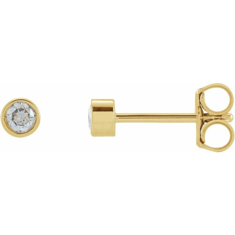 14K Yellow Gold 1/8 CTW Lab-Grown Diamond Micro Bezel-Set Earrings