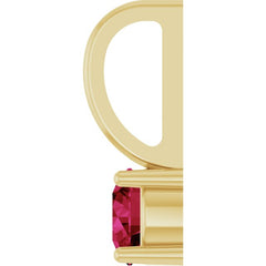 14K Yellow Gold Lab-Grown Ruby Solitaire Charm/Pendant