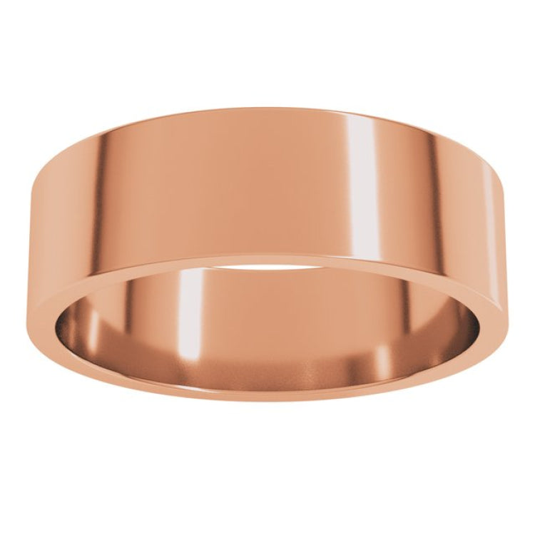14K Rose Gold 6 mm Flat Band Size 7